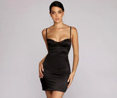 Striking In Satin Mini Dress